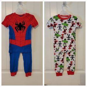 Set of Spidey Pajamas 2 Pairs size 5T